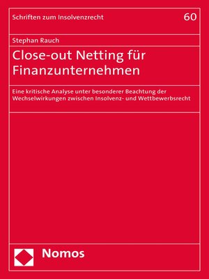 cover image of Close-out Netting für Finanzunternehmen